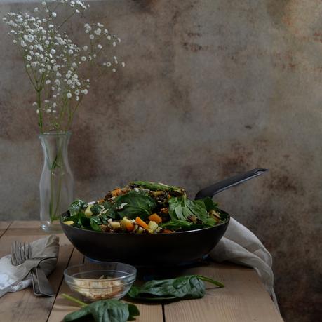 ENSALADA DE ARROZ SALVAJE Y ESPINACAS ENSALADA DE ARROZ SALVAJE Y ESPINACAS