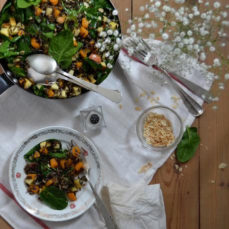 ENSALADA DE ARROZ SALVAJE Y ESPINACAS ENSALADA DE ARROZ SALVAJE Y ESPINACAS