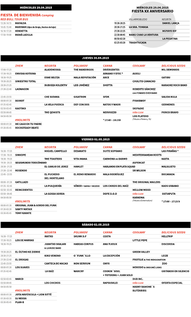 Horarios del festival Viña Rock 2015