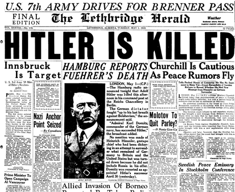 prensa adolf hitler muerte