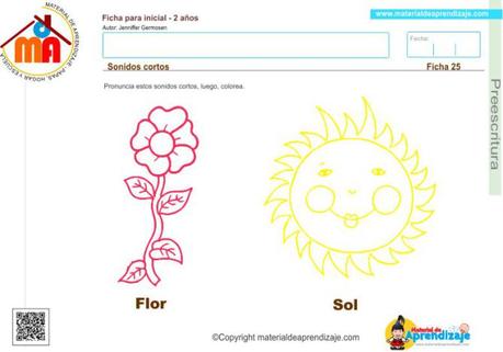 25 preescritura 2 años - Sonidos cortos