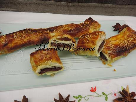 Cañas de hojaldre y nutella. Cañas de hojaldre y nutella.