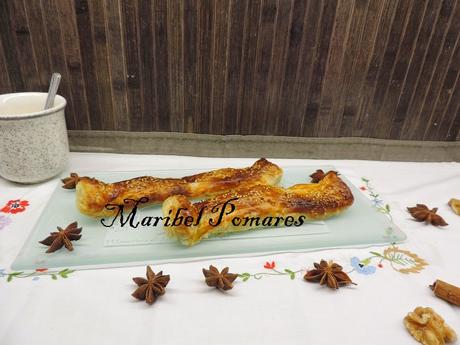 Cañas de hojaldre y nutella. Cañas de hojaldre y nutella.