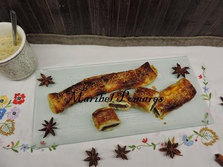 Cañas de hojaldre y nutella. Cañas de hojaldre y nutella.