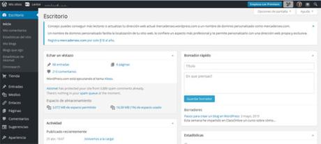 Pasos para crear un blog en WordPress Escritorio WordPress