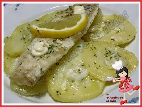 Rosada con patatas en microondas Rosada con patatas en microondas