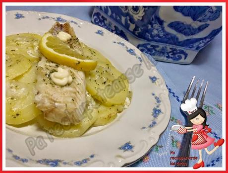 Rosada con patatas en microondas Rosada con patatas en microondas