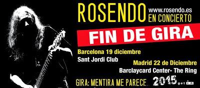 Rosendo cerrará gira en diciembre en Barcelona y Madrid