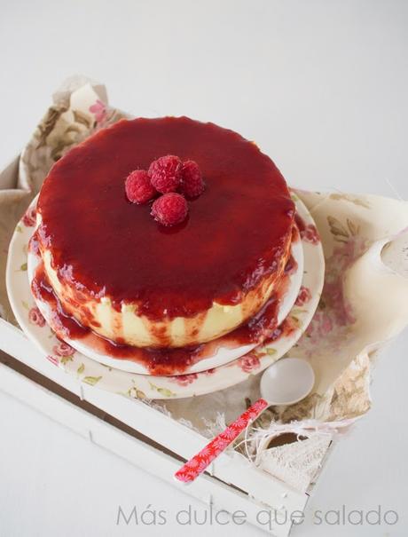 Tarta de queso con base de sobaos