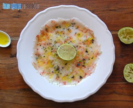 CARPACCIO DE GAMBAS CON VINAGRETA DE LIMA. CARPACCIO DE GAMBAS CON VINAGRETA DE LIMA.