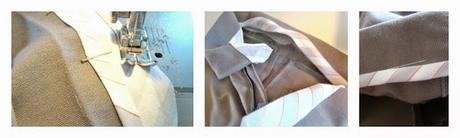 Cosiendo la cintura con bies Con un bies coordinado rematamos el interior