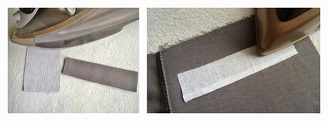 Planchamos entretela sobre la tapeta del bolsillo trasero La entretela nos ayudará a reforzar