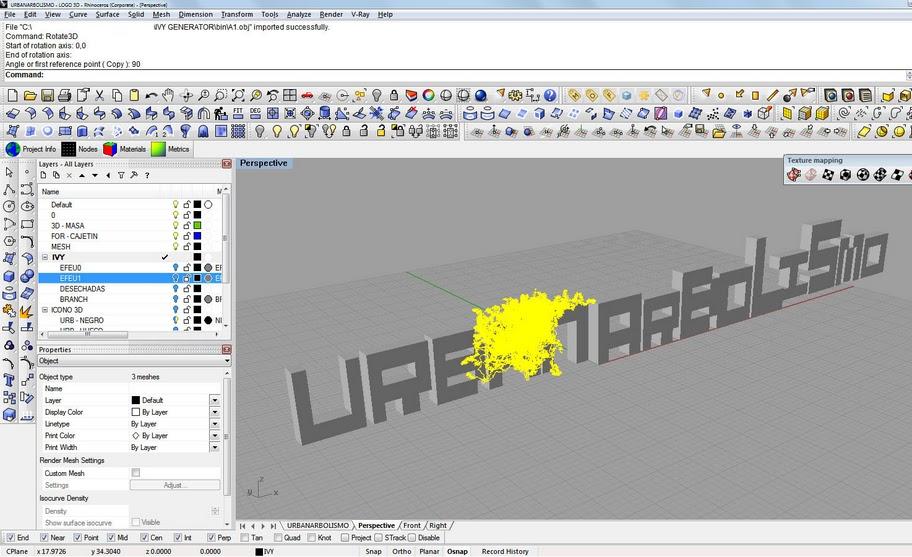 Modelizando hiedra para el Logo de Urbanarbolismo 3D