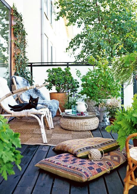 Decorando ese pequeño balcón terraza bohemia