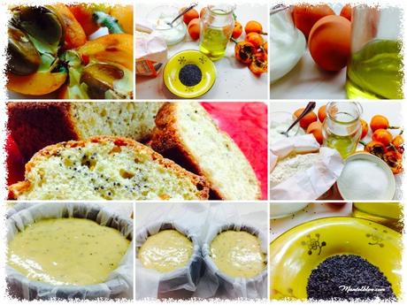 Bizcocho de nísperos y semillas de amapola Bizcocho de nísperos y semillas de amapola