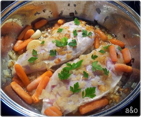 Pavo con setas y verduras Pavo con setas y verduras