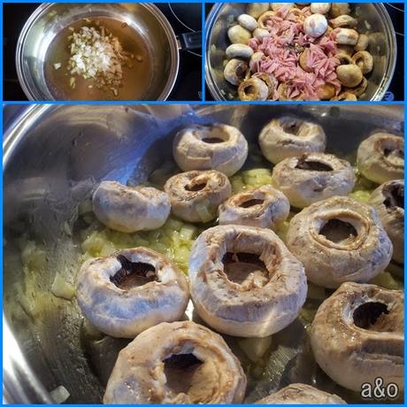 Champiñones con jamón york Champiñones con jamón york