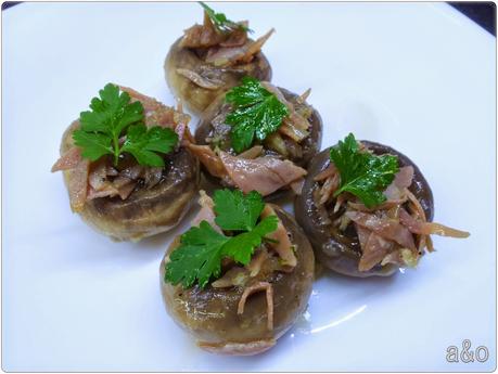Champiñones con jamón york Champiñones con jamón york