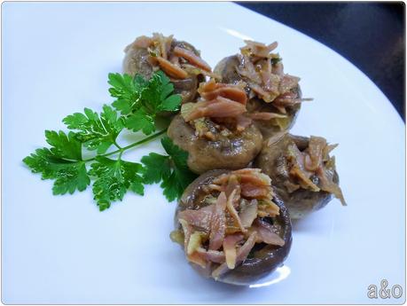 Champiñones con jamón york Champiñones con jamón york