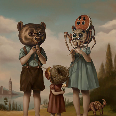 A ver si tienes huevos de poner una pintura de Roby Dwi en tu salón. Roby dwi arte surrealista miedo