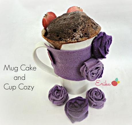 Bufanda de fieltro para taza  y Mug cake de chocolate