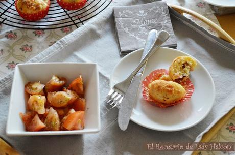 Muffins salados de jamón de york, queso y dátiles Muffins salados de jamón de york, queso y dátiles