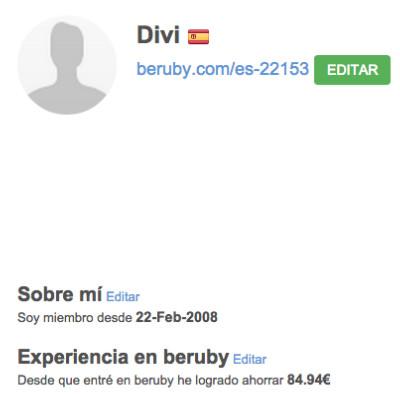 Beruby: web de cashback que te devuelve dinero de tus compras online perfil beruby