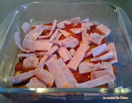 Berenjenas con jamón y queso Berenjenas con jamón y queso