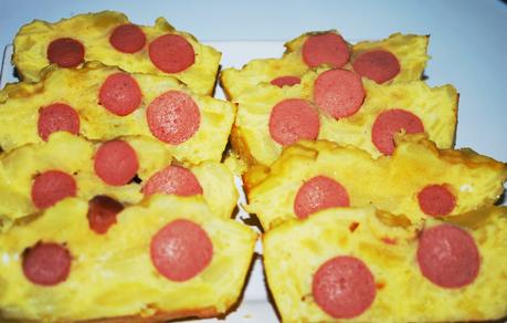 Salchichas en tortilla Salchichas en tortilla