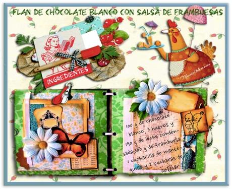 Flan de chocolate blanco con salsa de frambuesa Flan de chocolate blanco con salsa de frambuesa