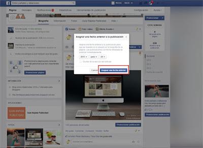 Opciones para publicar en Facebook