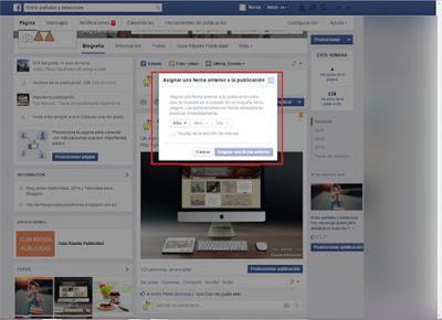 Opciones para publicar en Facebook