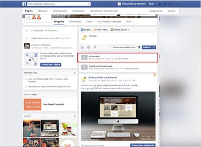 Opciones para publicar en Facebook