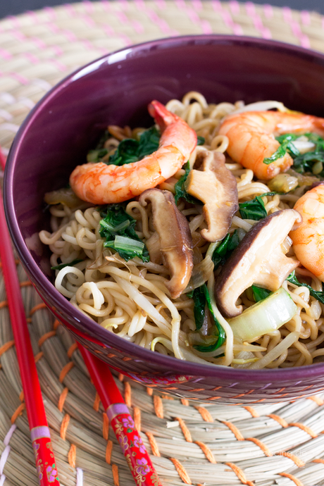 Noodles con gambas y setas shiitake noodles-gambas-setas-shiitake