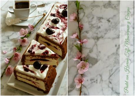 Pastel con Harina Teff, Mascarpone y Cerezas Pastel con Harina Teff, Mascarpone y Cerezas