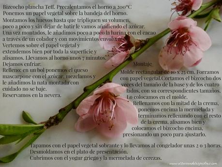 Pastel con Harina Teff, Mascarpone y Cerezas Pastel con Harina Teff, Mascarpone y Cerezas