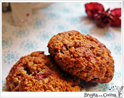 Galletas de avena, miel y frambuesa