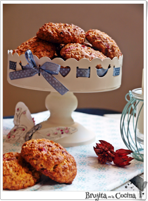 Galletas de avena, miel y frambuesa