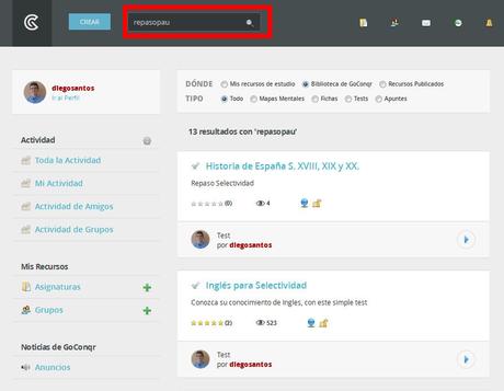 Repaso para Selectividad: Tests de Asignaturas RepasoPau