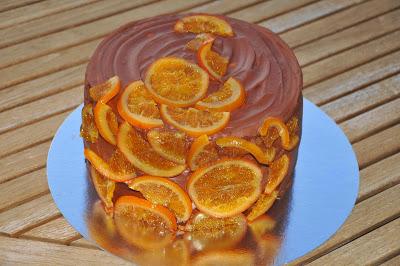 Tarta De Naranja y Chocolate Rellena De Nata