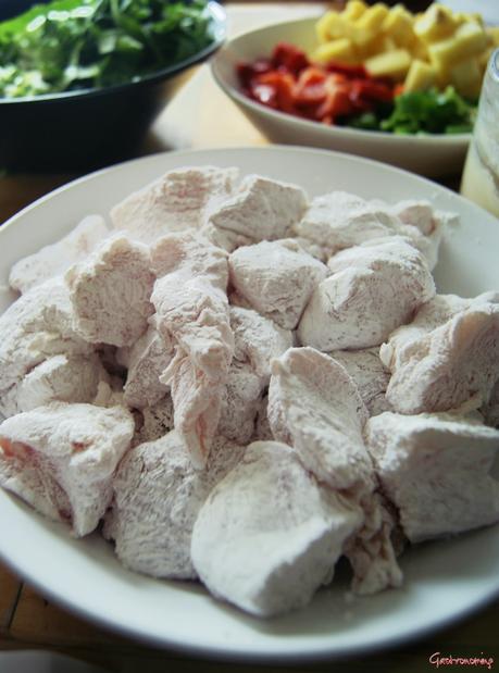 Pollo con piña en salsa agridulce Pollo con piña en salsa agridulce