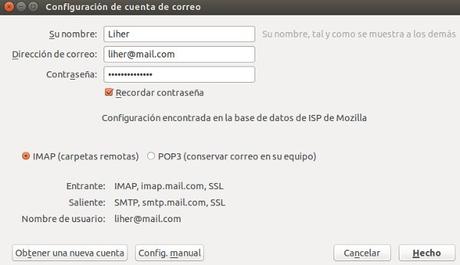 Como añadir una cuenta de correo a Thunderbird en Ubuntu Como añadir una cuenta de correo a Thunderbird en Ubuntu