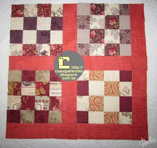 Colcha cobertor patchwork en proceso