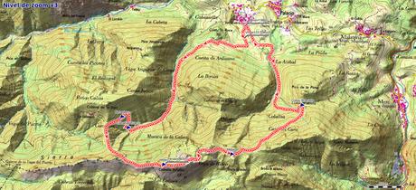 Mapa de la ruta Ardisana Pico Hibeo