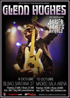 Glenn Hughes en octubre en Bilbao, Madrid y Calella