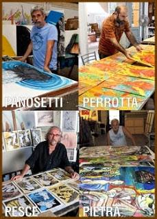 Diego Perrotta, Omar Panosetti, Ernesto Pesce y Jorge Pietra. Exponen en Italia y Francia.