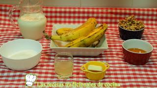 Receta fácil de mousse de plátano con nueces