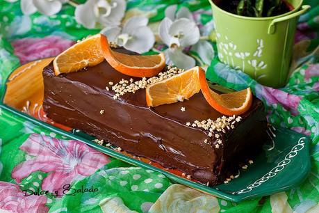 Pastel de Trufa de Chocolate y Avellanas con Naranja Confitada