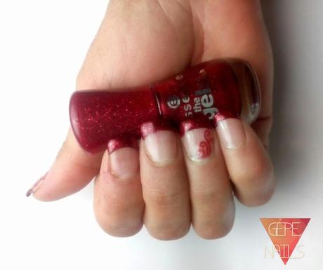 MANICURA FRANCESA ROJO GLITTER MANICURA FRANCESA ROJO GLITTER