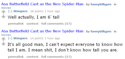 Asa Butterfield deja clara su estatura en caso de interpretar a Spider-Man